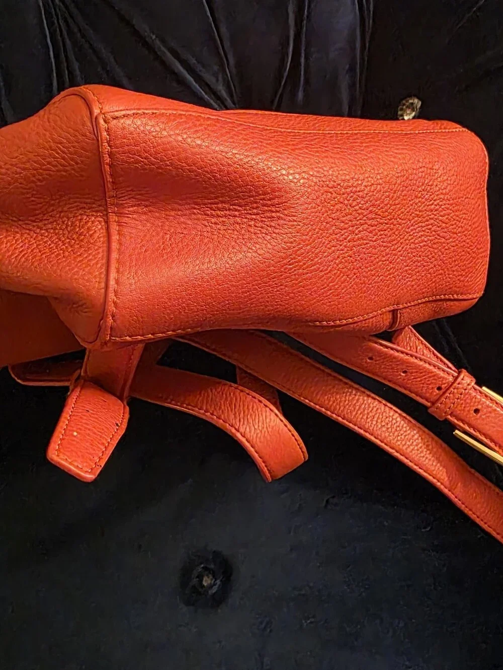 TORY BURCH Britten Leather Backpack in Poppy Red